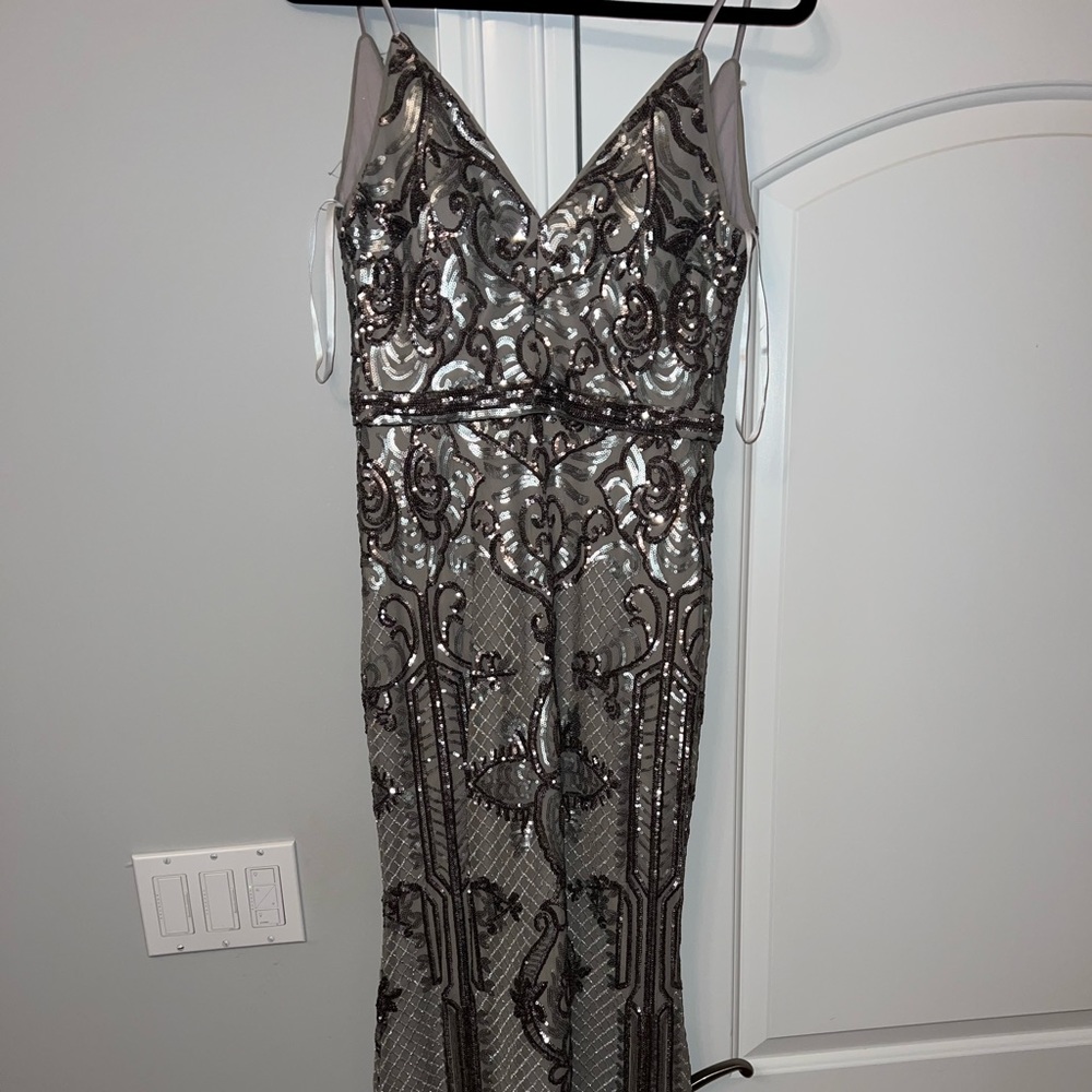 Betsy and Adam silver sequin dress. Worn once